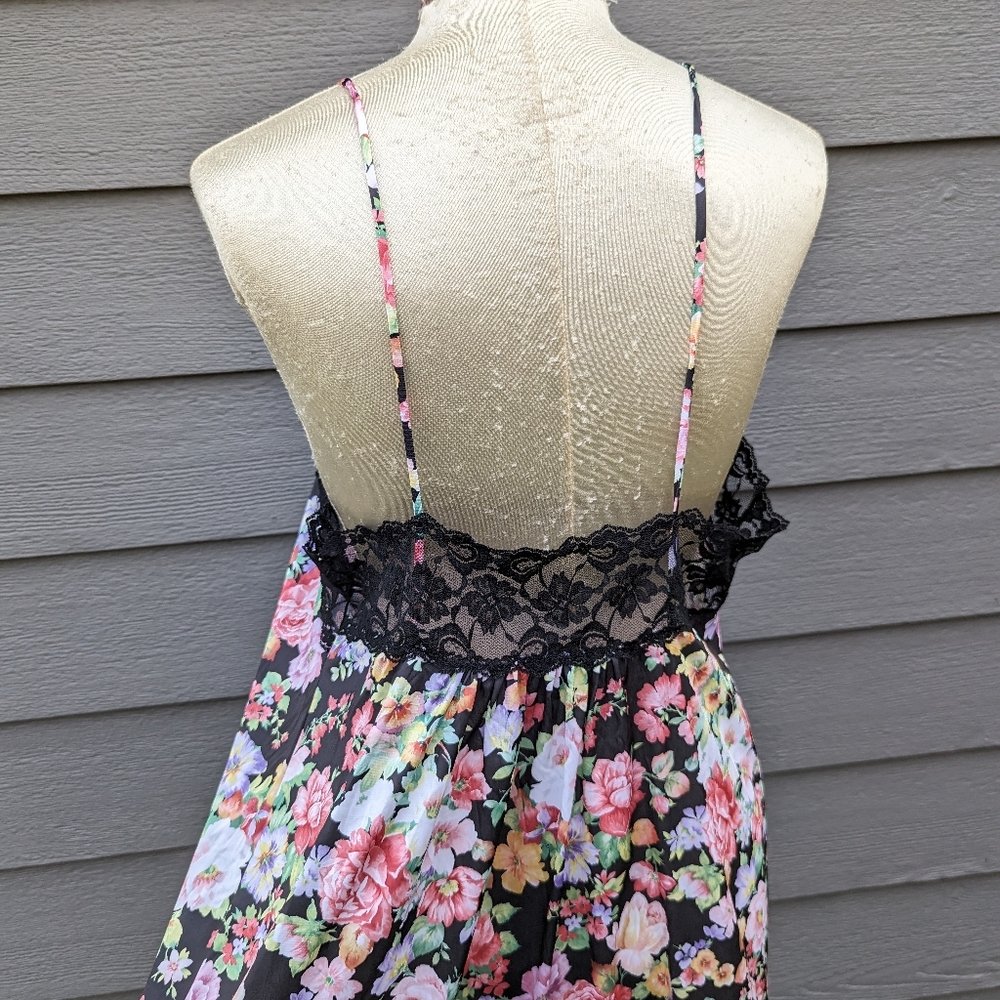 FLORAL vintage NIGHTGOWN and ROBE set L Xl - Picture 10 of 14